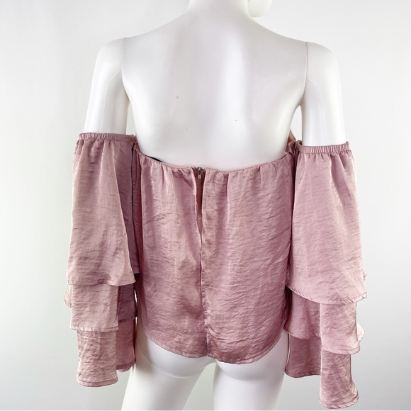 4Si3nna Women's Pink Strapless Off the Shoulder Long Sleeve Top Size S - Picture 6 of 9